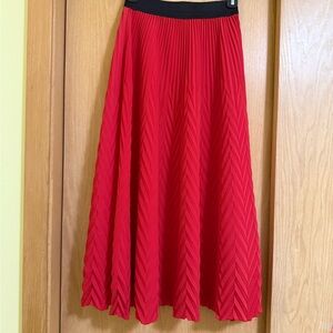 Maje Vibrant Red A-Line Skirt